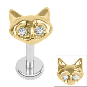 Titanium Internally Threaded Labrets 1.2mm - Titanium Jewelled Vixen