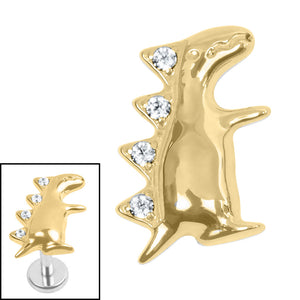 Titanium Internal Jewelled Spiked Dino