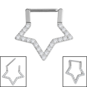 Titanium Jewelled Supernova Star Hinge Ring