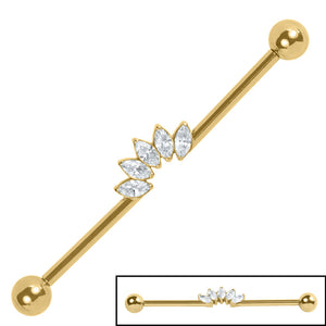 Titanium Internal Jewelled Marquise Sunrise Industrial