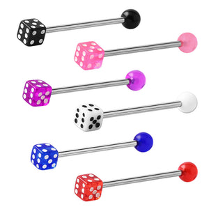 Acrylic Single Dice Barbell 1.6mm