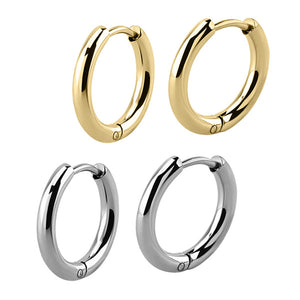 Titanium Huggie Ear Clicker Rings - Round (pairs) 