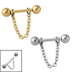 view all Titanium Single Chain Nipple Bar body jewellery