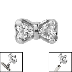 view all Steel Jewelled Bow for Internal Thread shafts in 1.6mm. Also fits Dermal Anchor body jewellery