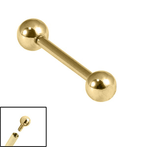 Gold Titanium Internally Threaded Barbells 1.6mm