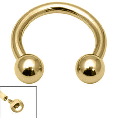 Gold Titanium Internally Threaded Circular Barbells (CBB) (Horseshoes) 1.2mm