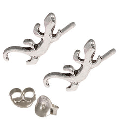 Silver Studs - Silver Gecko Earrings