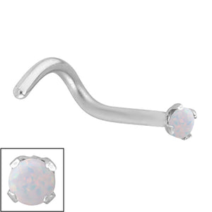Steel Claw Set Synthetic Opal Nose Stud