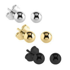 Steel Ear Stud Earrings with Ball