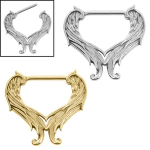 Steel Gabriel Wing Nipple Clicker Ring
