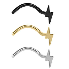 view all Steel Lightning Bolt Nose Stud body jewellery