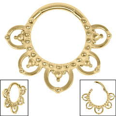 view all Steel Petal Mandala Hinged Clicker Ring body jewellery