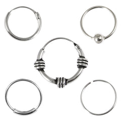 Sterling Silver Hoops - Earrings and Nose Rings