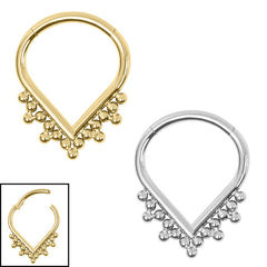 view all Titanium Asia Teardrop Hinge Ring body jewellery