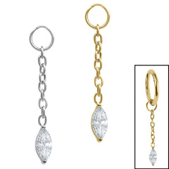 Titanium Charm - Jewelled Marquise