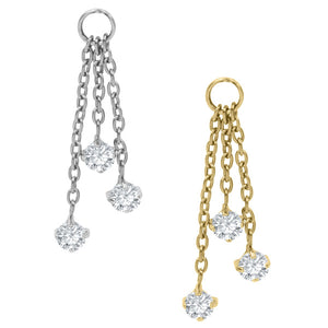 Titanium Charm - Trilogy Jewelled Drop