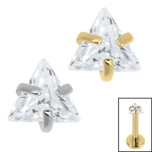 Titanium Claw Set Jewelled Triangle for Internal Thread shafts in 1.2mm
