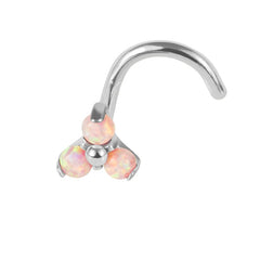 view all Titanium Claw Set Synth Opal Trinity Nose Stud body jewellery