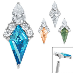 view all Titanium Claw Set Stella Jewelled Kite for Internal Thread shafts in 1.2mm body jewellery