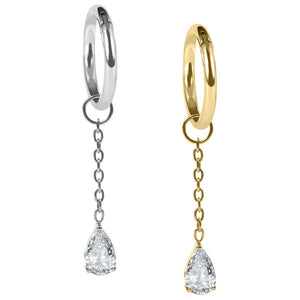 Titanium Hinged Segment Ring with Titanium Jewelled Droplet Charm