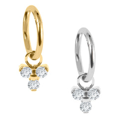 view all Titanium Hinged Segment Ring with Titanium Jewelled Trinity body jewellery