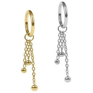 Titanium Hinged Segment Ring with Titanium Trilogy Ball Charm