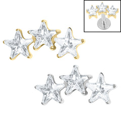 Titanium Internal 3 Sisters Jewelled Stars