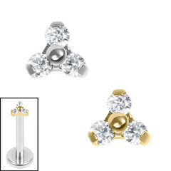 view all Titanium Internal Dainty Jewelled Trinity Top body jewellery