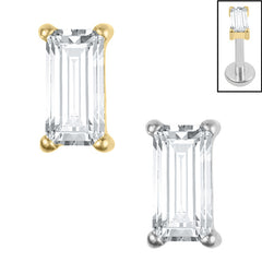 Titanium Internal Jewelled Baguette