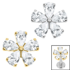 view all Titanium Internal Jewelled Blossom Flower body jewellery