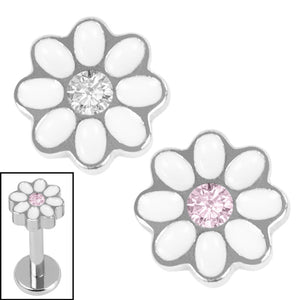 Titanium Internal Jewelled Hazy Daisy Top