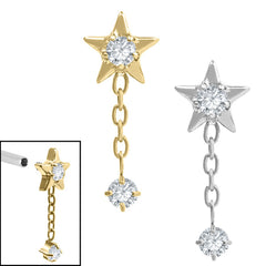 view all Titanium Internal Jewelled Reul Chain Drop body jewellery