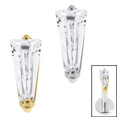 Titanium Internal Jewelled Tapered Baguette Top