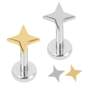 Titanium Internally Threaded Labrets 1.2mm - Titanium Aquila Star