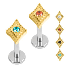 view all Titanium Internally Threaded Labrets 1.2mm - Asia Kite body jewellery