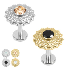 view all Titanium Internally Threaded Labrets 1.2mm - Titanium Asia Sunbeam body jewellery