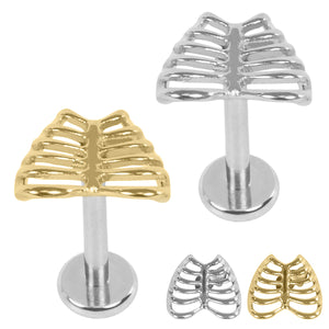 Titanium Internally Threaded Labrets 1.2mm - Titanium Caged Heart