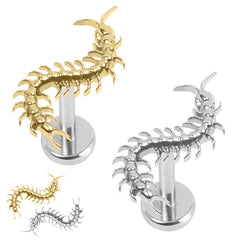 Titanium Internally Threaded Labrets 1.2mm - Titanium Centipede