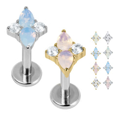 view all Titanium Internally Threaded Labrets 1.2mm - Titanium Claw Set Jewelled Vega Star body jewellery