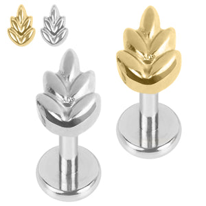 Titanium Internally Threaded Labrets 1.2mm - Titanium Fern