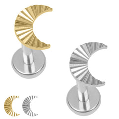 view all Titanium Internally Threaded Labrets 1.2mm - Titanium Luminance Crescent Moon body jewellery