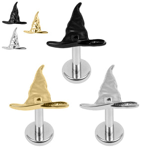 Titanium Internally Threaded Labrets 1.2mm - Titanium Spellcaster Hat