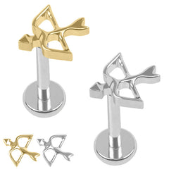 view all Titanium Internally Threaded Labrets 1.2mm - Titanium The Archer body jewellery