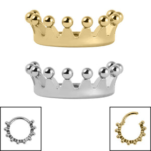 Titanium Princess Crown Hinged Clicker Ring