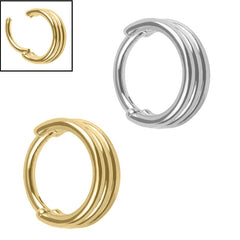 view all Titanium Stacked 3 Band Hinge Clicker body jewellery