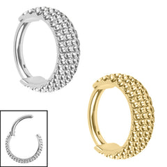 view all Titanium Stacked Asia Ball Hinged Ring body jewellery