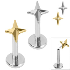 view all Titanium Threadless Labrets - Titanium (Bend-fit) Guiding Star body jewellery