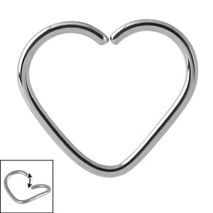 Steel Continuous Heart Twist Rings