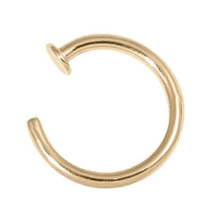 Zircon Steel Open Nose Ring (Gold colour PVD)