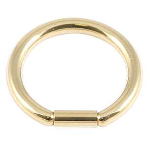 Zircon Steel Bar Closure Ring (Gold colour PVD) 